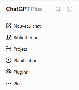 ChatGPT menu — Plugins